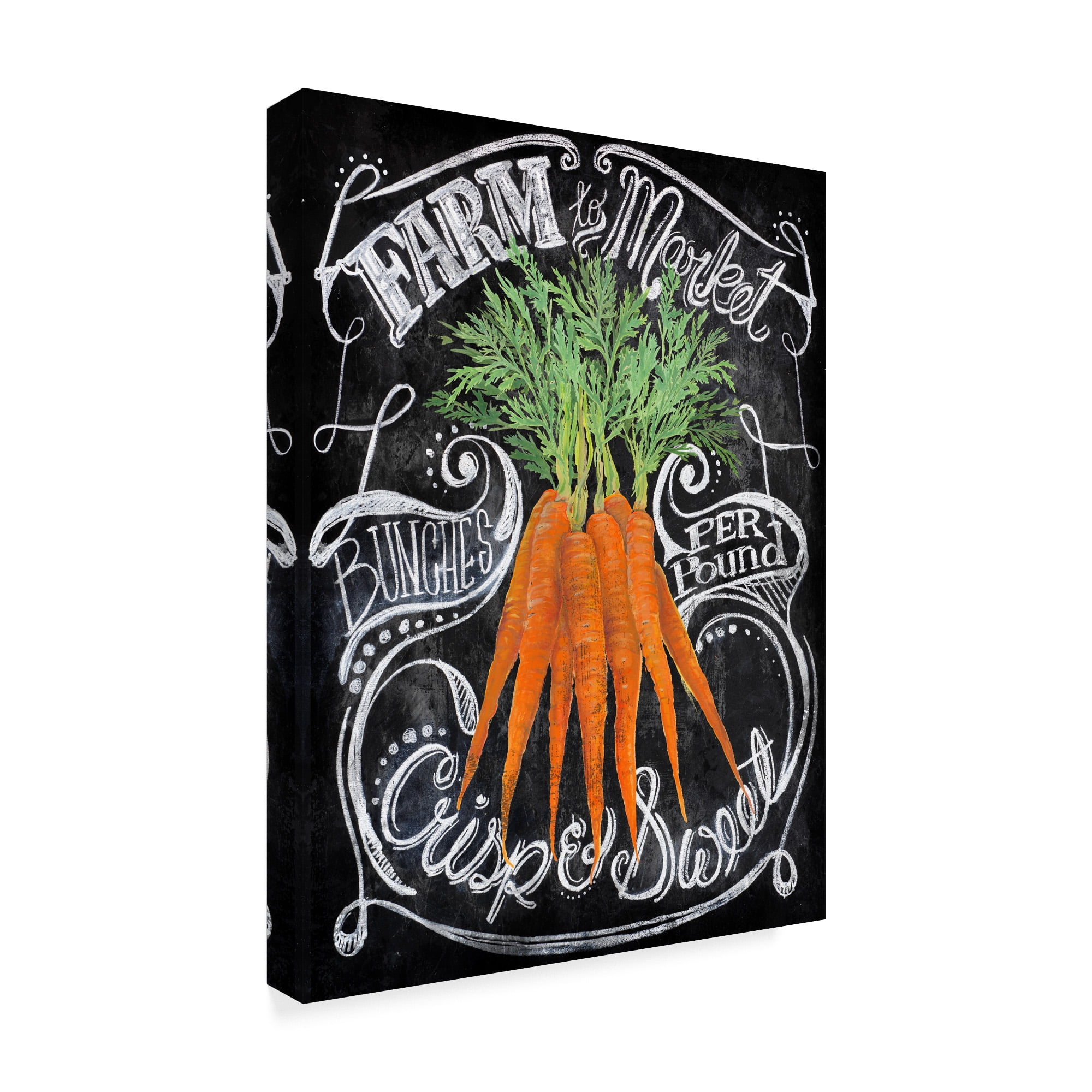 Trademark Fine Art 'Chalkboard Carrots' Canvas Art by Art Licensing Studio