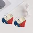 thumbnail image 5 of Leather Heart Earrings Dangle For Women Texas Flag Distressed Love Earrings Drop For Women, 5 of 6