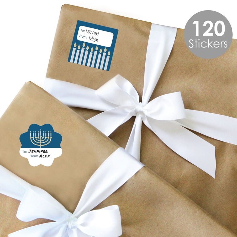 Happy Hanukkah Gift Tag Stickers, 120 Count photo 2