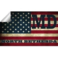 thumbnail image 2 of North Bethesda MD Maryland Montgomery County Vintage US Flag Decal Bumper Sticker 3M Vinyl 3" x 5", 2 of 3