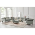 thumbnail image 3 of Rustic Manor Audriana Grey Velvet Chesterfield Club Chair 42L x 33.5W x 30.3H, 3 of 11