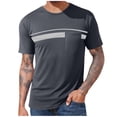 thumbnail image 3 of PNTUTB T-Shirt for Men Simple Print Basic Versatile Short-Sleeve Tops Casual Loose Comfortable Round-Neck T-Shirts with Pocket, 3 of 7