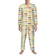 thumbnail image 3 of Sikiie Colorful Mustache Mens Pajama Set, Soft Warm Long Sleeve Sleepwear, Cozy Button-Down Pjs for Men-XX-Large, 3 of 7