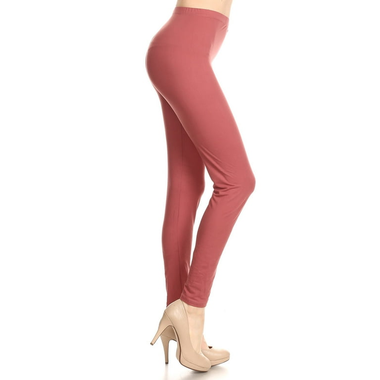 Women's Solid Color Stretchable Peach Skin Fabric Leggings for Regular PLUS  3X5X