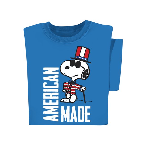 Snoopy American Made Patriotic Joe Cool Cotton T Shirt Walmart Com