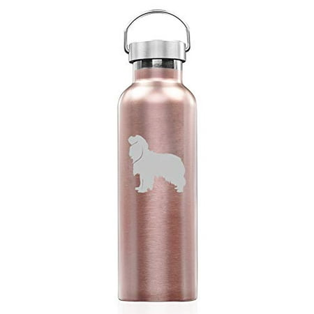 

Rose Gold Double Wall Vacuum Insulated Stainless Steel Tumbler Travel Mug Cavalier King Charles Spaniel (25 oz Water Bottle)