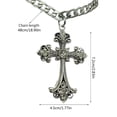 thumbnail image 5 of YIEMEEN Cross Necklace Silver Color With Crystals Gothic Crucifix Symbol Unisex Jewelry, 5 of 6