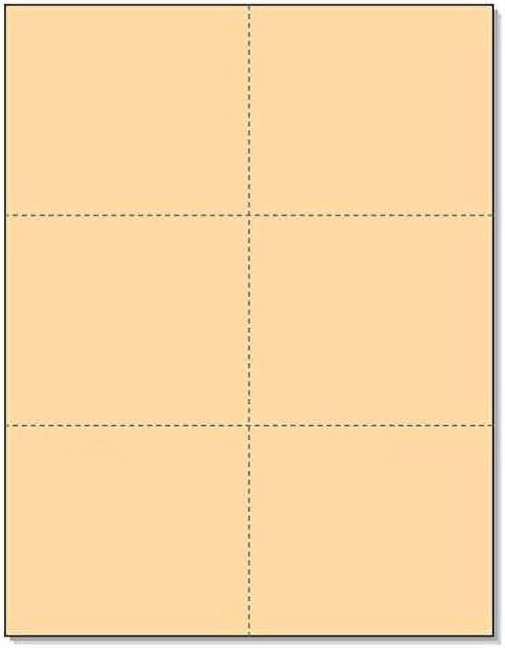 Laser Printer Blank Perforated Cards 6 Up Per Page (Buff, 6000 Cards ...