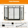 thumbnail image 2 of Gymax 3-Panel Folding Wrought Iron Fireplace Screen W/ Doors & 4 Pieces Tools Set, 2 of 9