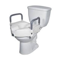 Drive 2 in 1 Locking Elevated Toilet Seat  5H x 17W x 16-1/2D  White-1 Each