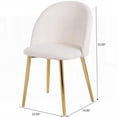thumbnail image 3 of Mid Century Modern Dining Chairs (Set of 2) - Gold & White Boucle Upholstery, 23.00 x 19.00 x 32.00 inches for Kitchen, 3 of 16