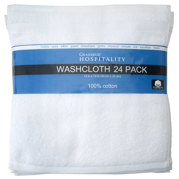 Grandeur Hospitality Towels Wash Cloth 24-piece