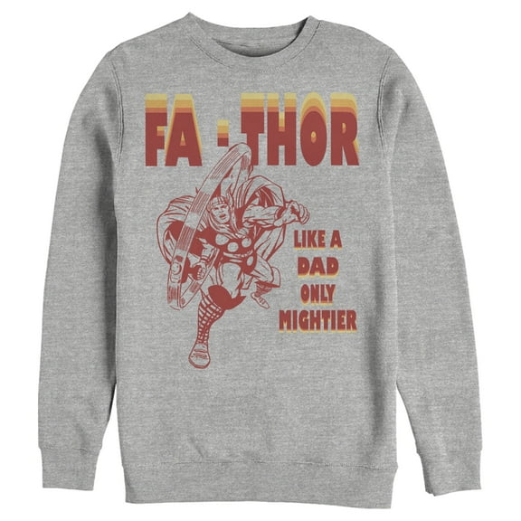 Men's Marvel Fa-Thor Like a Dad Only Mightier Comic Thor Sweatshirt Athletic Heather Medium