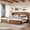 Brown, variant on King Size Solid Wood Platform Bed with Curved Headboard, Natural Finish Traditional Frame with Slat Support for Bedroom, No Box Spring Needed, Easy Assembly, Brown