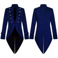 thumbnail image 2 of Hombres Casual Sólido Halloween Manga larga Stand Collar Terciopelo dorado Retro Tuxedo Traje Chaqueta Pompotops oipoqjl37298, 2 of 7