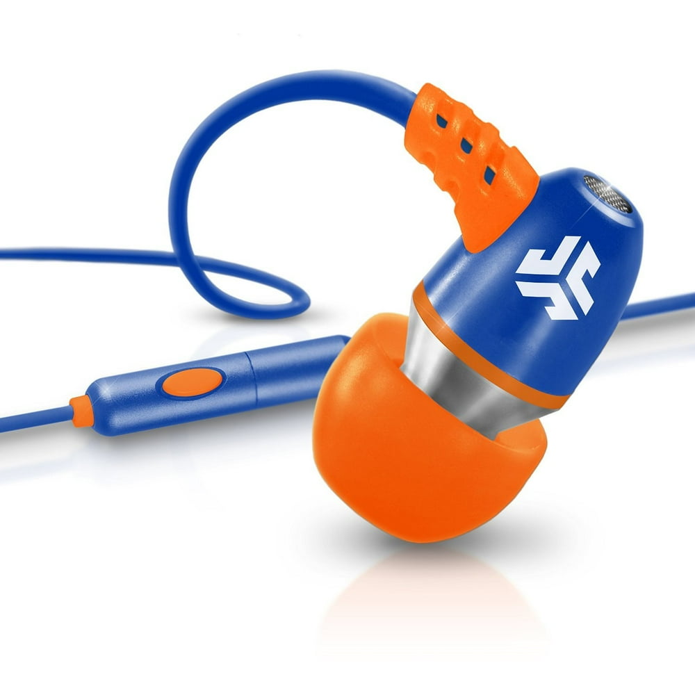 JLab Audio Metal Neon Aluminum Wired Earbuds Blue / Orange Walmart