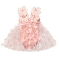 thumbnail image 4 of IBTOM CASTLE Newborn Baby Girl 1st Birthday Outfit Butterfly Lace Tulle Romper Dress with Headband Cake Smash Photo Shoot, 4 of 9