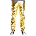 thumbnail image 1 of Ragstock Men's Metallic Shiny Jeans, Gold-34, 1 of 6