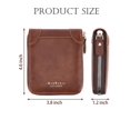 thumbnail image 4 of LAVA Genuine Leather Wallet for Men Bifold Credit Card Holder Zipper Purse Brown, 4 of 9