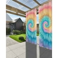 thumbnail image 3 of nqOlkjepod Outdoor Curtains for Patio Waterproof, Colorful Tie Dye Outdoor Privacy Panels Grommet, Rainbow Ombre Abstract Pattern Art Blackout Outside Curtains for Porch/Cabana 54"x108", 1 Panel, 3 of 8