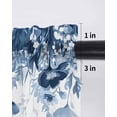 thumbnail image 6 of Navy Blue Flowers Tier Curtains 45 Inch Length, Sheer Curtains for Bedroom Living Room Window Summer Pastoral Botanical Rod Pocket Voile Drapes Kitchen Curtains Small Half Window 27.5"x45" 2 Panels, 6 of 6