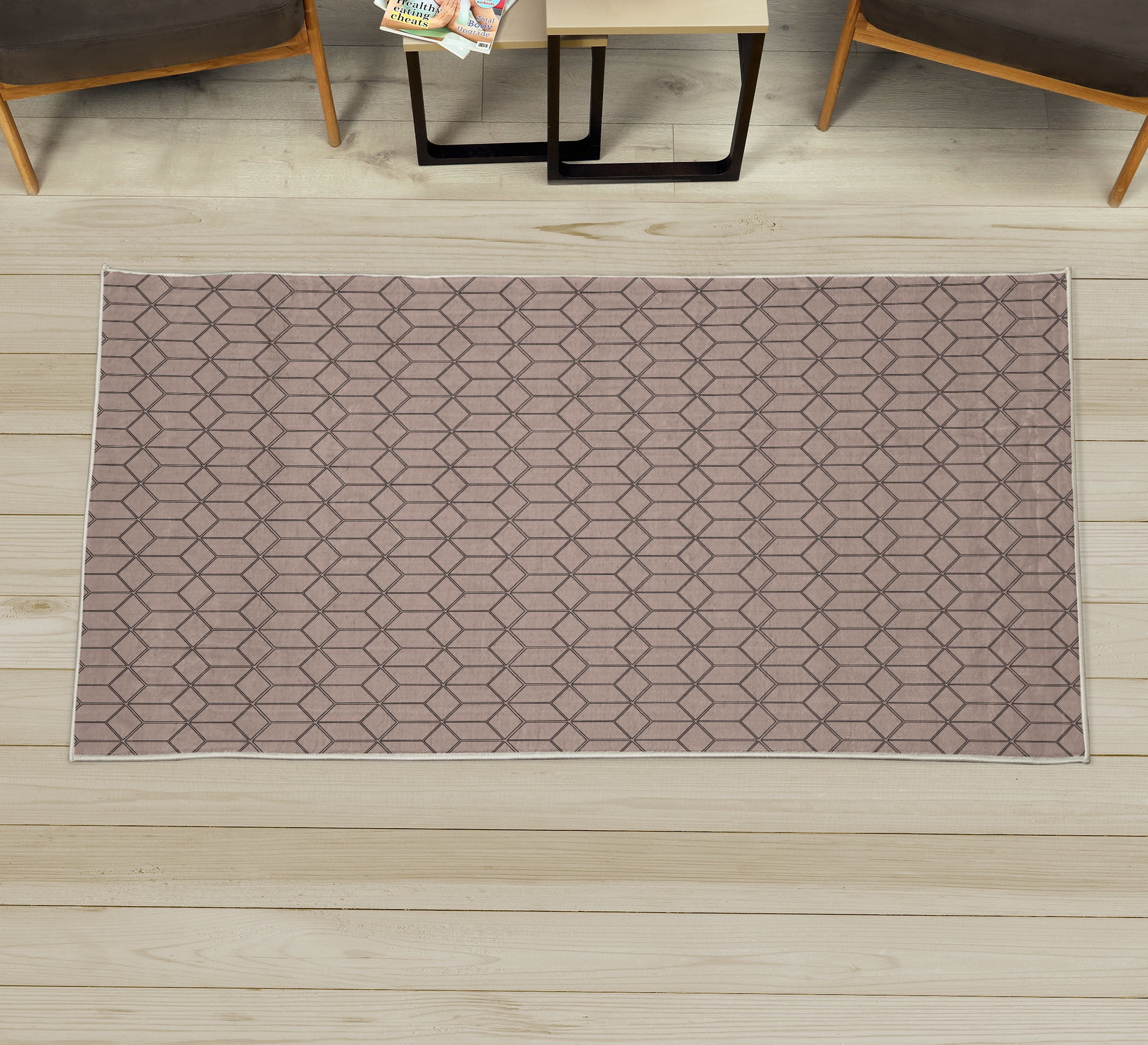 Abstract Decorative Rug, Minimalist Cubes in Trippy Simplistic ...