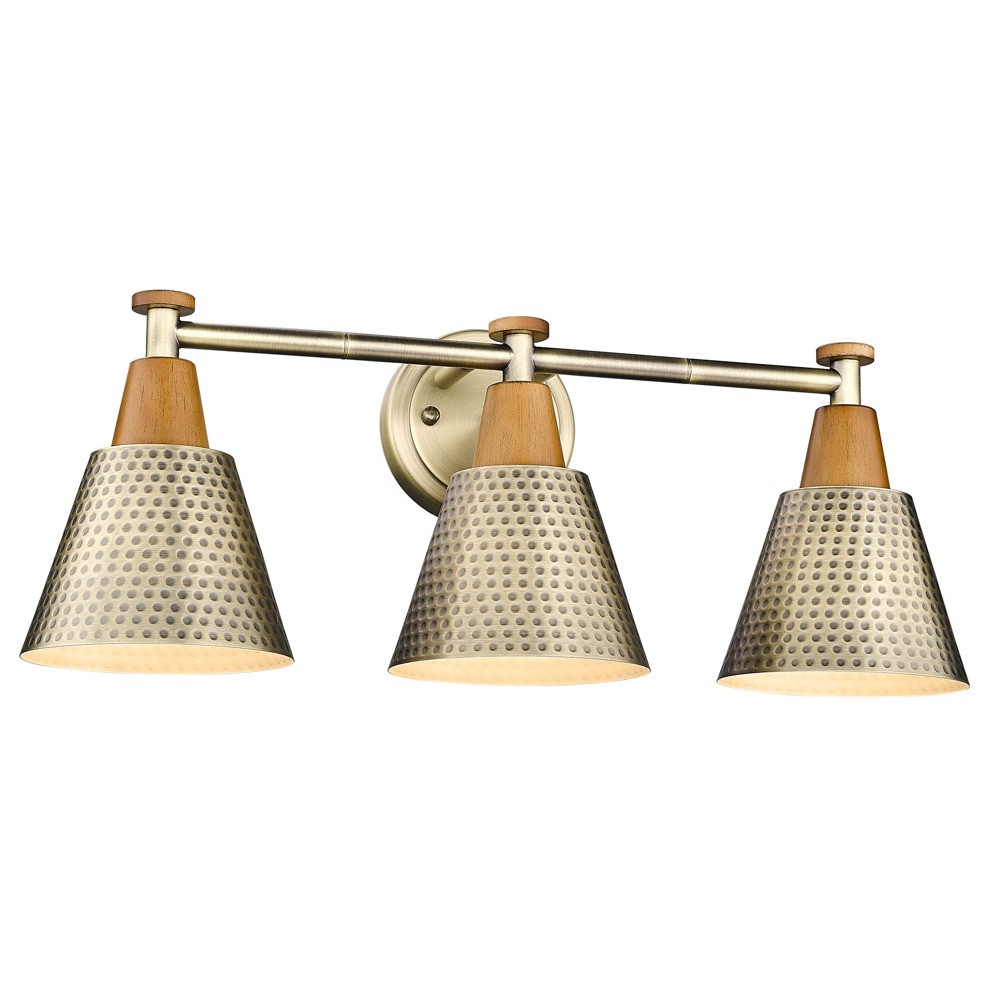 3Light Antique Brass Bathroom Vanity Light Industrial Modern Wall