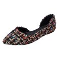 thumbnail image 1 of TOWED22 Women's Shoes Faux Suede Rhinestone Ribbon Square Toe Ballet Flat(Red,8), 1 of 5