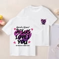 thumbnail image 2 of LUOGENLI T-Shirt pour Filles T-Shirt Décontracté à Manches Courtes Imprimé Col Rond Haut Confortable Maxi Tops Petite Blanc 4-5 Ans, 2 of 4