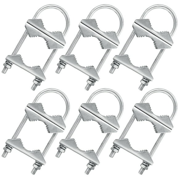 Heavy Duty Double Antenna Mast Clamp Kit with U Bolts and V Jaw Block