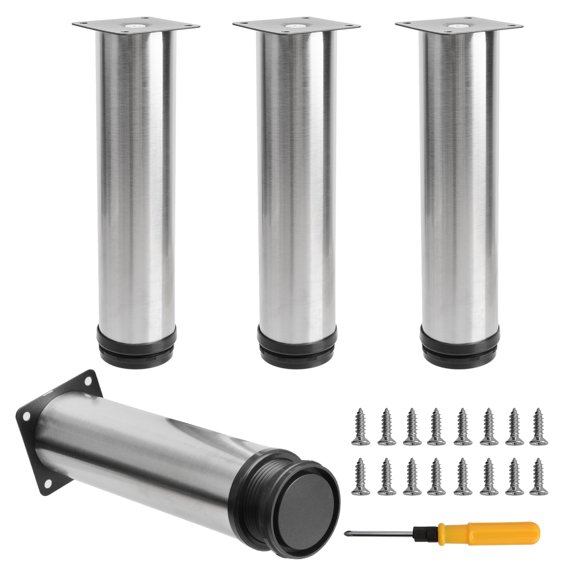Saim Adjustable Furniture Legs 7.8 In, 15CM Height Stainless Steel Couch Legs, Black, 4-pieces