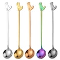 thumbnail image 3 of CSChome Coffee Spoon Long Handle Coffee Spoon Comfortable Grip Mirror Polishing Multi use Food Grade Stainless Steel Dessert Spoon, 3 of 7