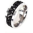 thumbnail image 2 of 4 Colours Men Fashion Domineering Titanium Steel Rotating Rings Jewelry Chain Ring,black,7, 2 of 5