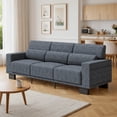 thumbnail image 3 of Asofer 89" Modern Chenille Sofa Couch, 3-Seater Upholstered Settee with  Pillows &Pockets for Small Spaces, Apartment,Dark Gray, 3 of 11