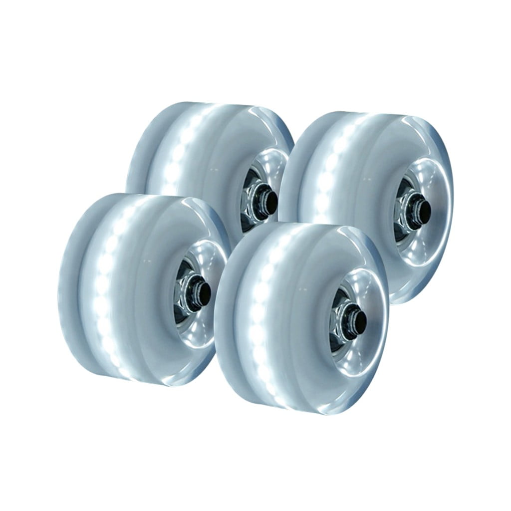 4PC Luminous Light Up Quad Roller Skate Wheels with BankRoll Bearings Installed~ 
