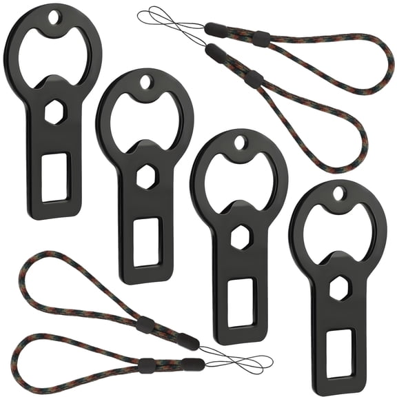 4 Pcs Portable Metal Bottle Opener Keychain, Long-Lasting Black Design Keyring for Everyday Carry, Beverage Cap Remover, Bulk Party Favors, Shareable Gift Set