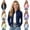 Navy-02, variant on Girls Mock Neck Zip Up Jacket Slim Long Sleeve Athletic Coat with Thumb Holes Lightweight Casual Outerwear 3-15Y