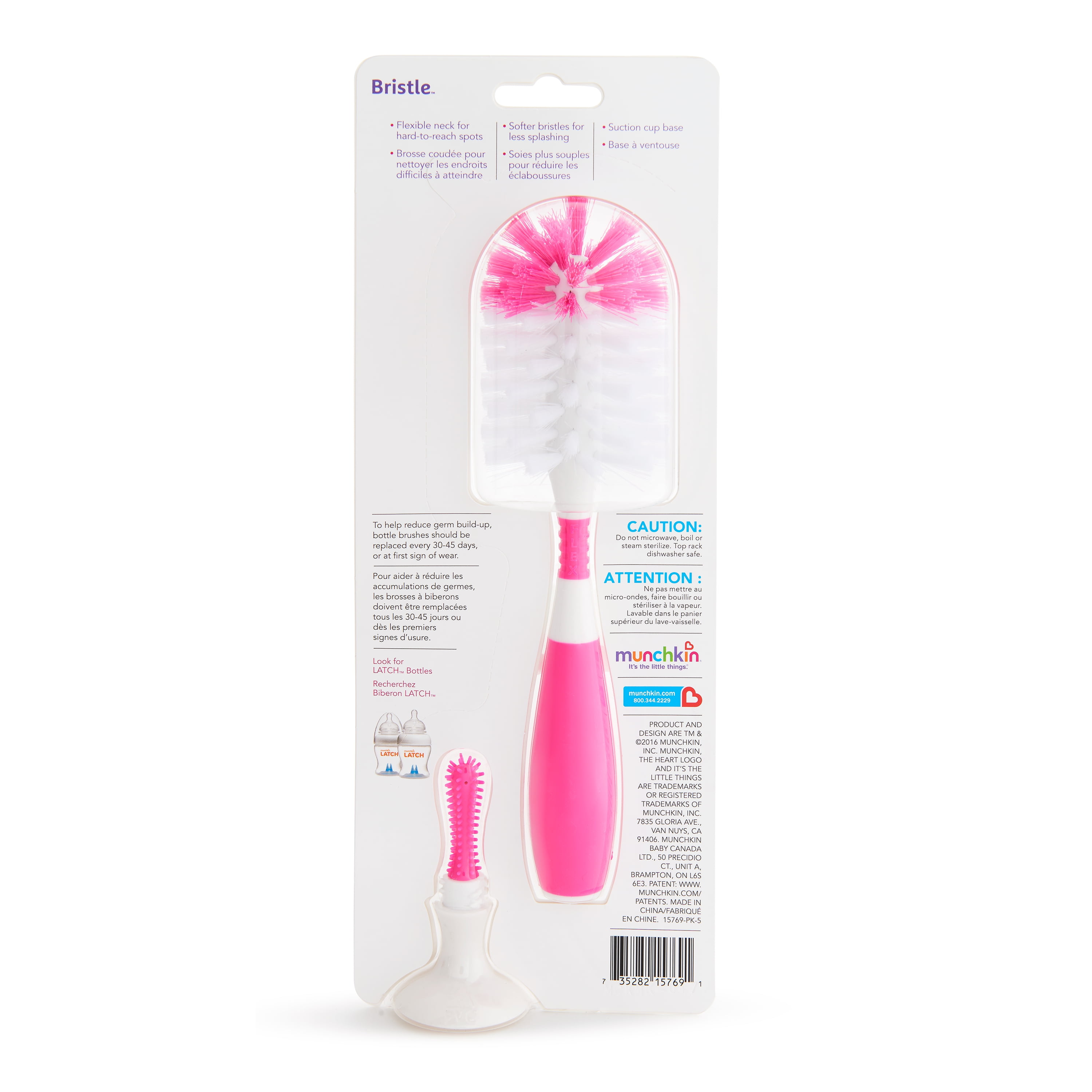 munchkin 2pk baby bottle & nipple brush