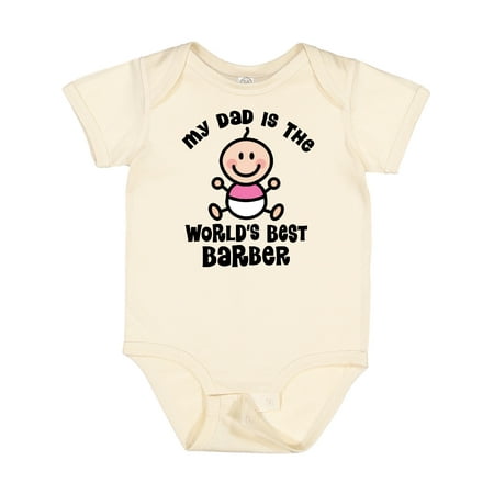 

Inktastic My Daddy Worlds Best Barber Gift Baby Girl Bodysuit