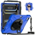 thumbnail image 2 of For iPad Pro 13 M4 2024/iPad Pro 13 M5 2025 Case 13 inch, 360 Hand Strap, Shoulder Strap, Kickstand, Rugged Drop Protection, Blue, 2 of 7