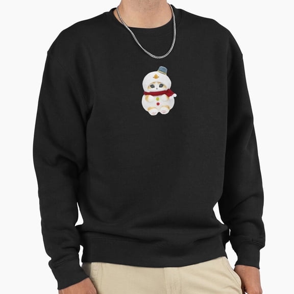 Mofusand Snowman Cat Christmas Holiday Graphic Unisex Sweatshirt Retro Vintage Art G23142, Up to Size 5XL