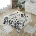 thumbnail image 6 of Navy Botanical Table Cloth Waterproof Tablecloths, Blue Dragonfly Flower Leaf Retro Style Tablecloth Dining Table Cover for Kitchen Party Tabletop Outdoor, Square Tablecloth 54x54 Inch, 6 of 9