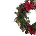 thumbnail image 5 of Northlight Decorated Red Poinsettia and Rose Artificial Christmas Wreath, 24-inch, Unlit, 5 of 8