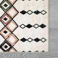 thumbnail image 3 of HOMERRY Indoor Washable 4' x 6' Area Rug Moroccan Geometric Rug for Living Room Non-Slip Floor Carpet for Bedroom, Beige, 3 of 6