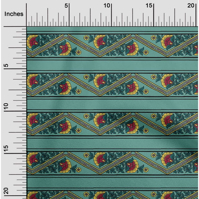 oneOone Polyester Tissu Lycra Stripechevron & Imprimé Floral par Yard 56 Pouces de Large