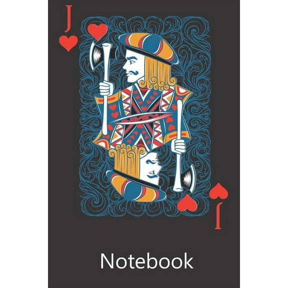 J Jack Card Lover : Notebook, Composition Book for School Diary Writing Notes, Taking Notes, Recipes, Sketching, Writing, Organizing, Christmas Birthday Gifts (Paperback)