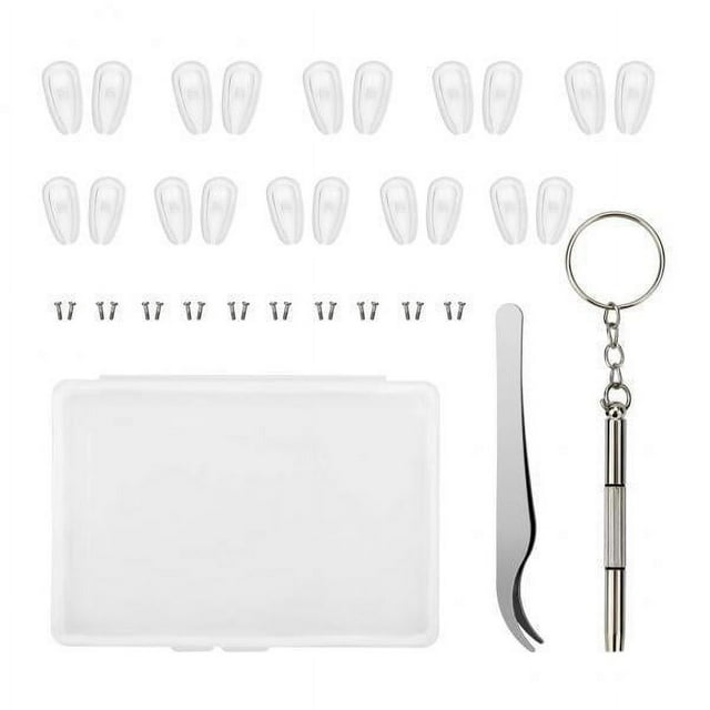 Bunblic 6X Spectacle Glasses Sunglasses Screws Nuts Pads Eyeglass Repair Tool Kit 6 Pcs