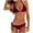 Wine, variant on ZQGJB Women's Two Piece Bikini Swimsuit Sexy Push up Padded Triangle Top Bathing Suits Side Tie String Cheeky Bikini Sets(Green,L)