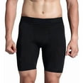 thumbnail image 3 of Pantalones cortos deportivos de compresión de alta elasticidad, frescos, de secado rápido, transpirables, para hombre, para entrenar, correr, andar en bicicleta, color negro, talla L, 3 of 13