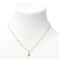 thumbnail image 2 of Claire's Gold Half Stone Initial Pendant Necklace - a, Gold,Adult., 2 of 2